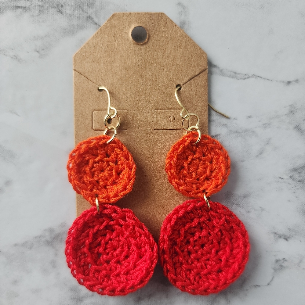Crochet Two-Tone Handmade Earrings
